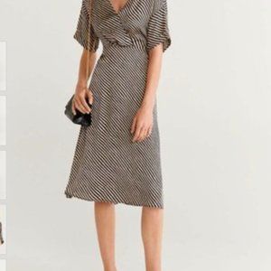 Mango Midi Stripe Mondrian Dress Size 6